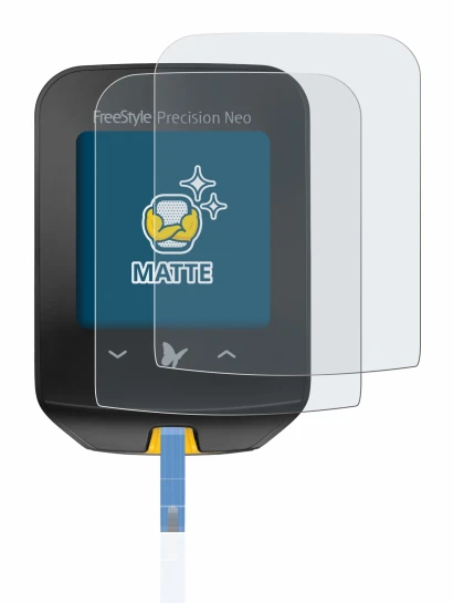 Image of the device Freestyle Precision Neo with a wide variety of screen protectors.