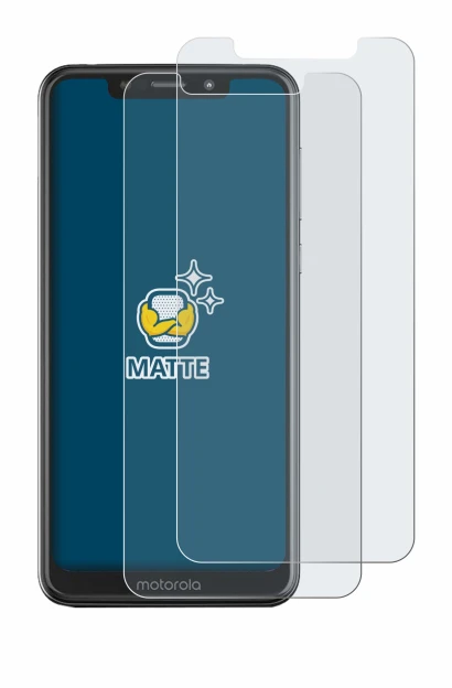 Image of the device Motorola One with a wide variety of screen protectors.