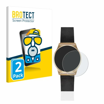 Front side of a product packaging with the brand logo BROTECT. Next to it is the device Xlyne X-Watch Joli XW Pro shown with t