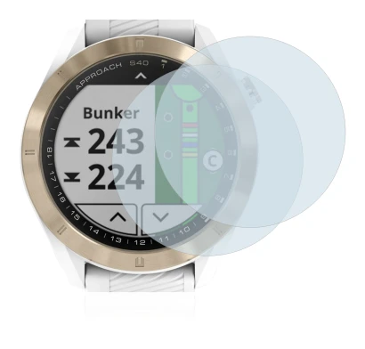 Image of the device Garmin Approach S40 with a wide variety of screen protectors.