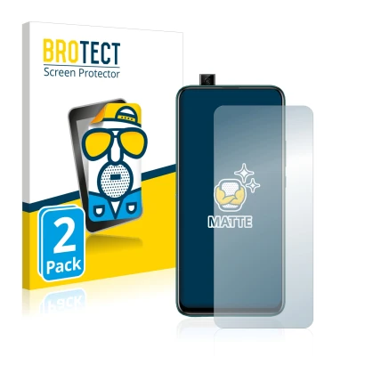 Front side of a product packaging with the brand logo BROTECT. Next to it is the device Huawei P smart Z shown with the corres