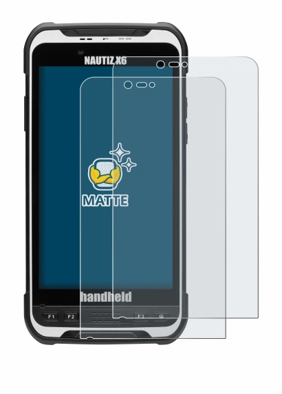 Image of the device Handheld Nautiz X6 with a wide variety of screen protectors.