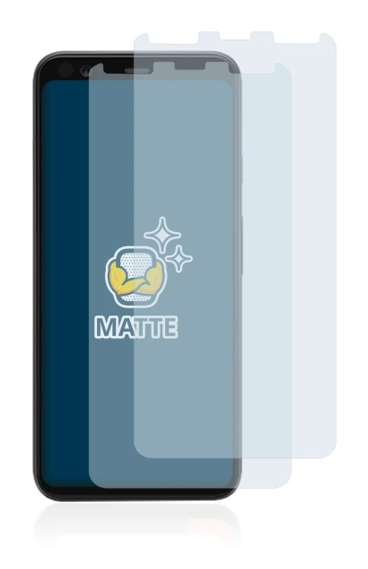 Image of the device Google Pixel 4 with a wide variety of screen protectors.