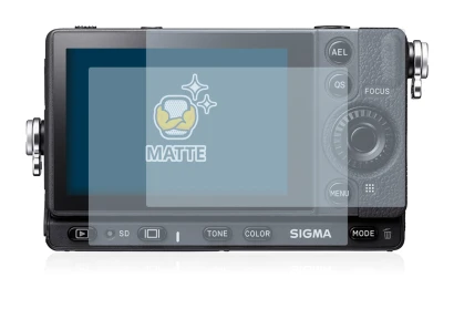 Image of the device Sigma FP with a wide variety of screen protectors.