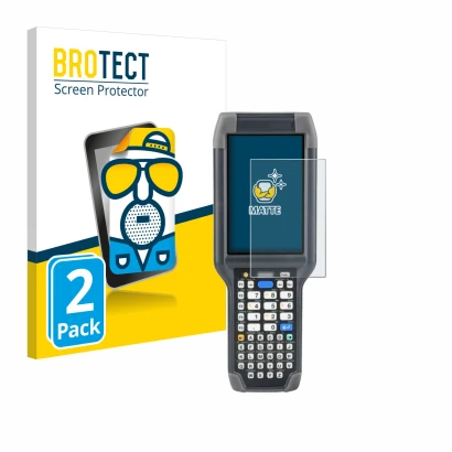 Front side of a product packaging with the brand logo BROTECT. Next to it is the device Honeywell Dolphin CK65 shown with the