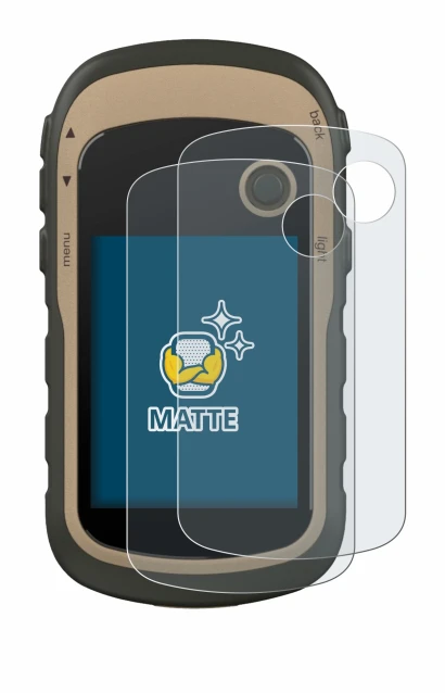 Image of the device Garmin eTrex 32x with a wide variety of screen protectors.