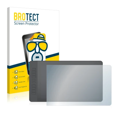 Front side of a product packaging with the brand logo BROTECT. Next to it is the device Gaomon PD1560 shown with the correspon