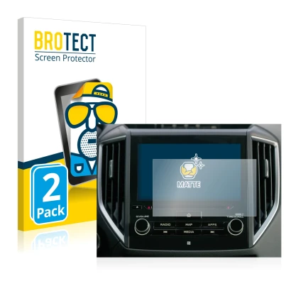 Front side of a product packaging with the brand logo BROTECT. Next to it is the device Subaru Ascent Starlink 8