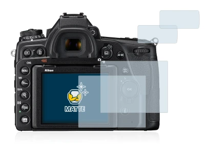 Image of the device Nikon D780 with a wide variety of screen protectors.