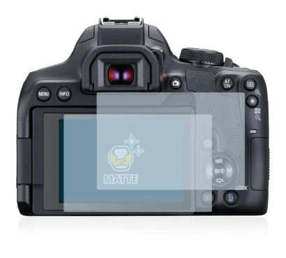Image of the device Canon EOS 850D with a wide variety of screen protectors.