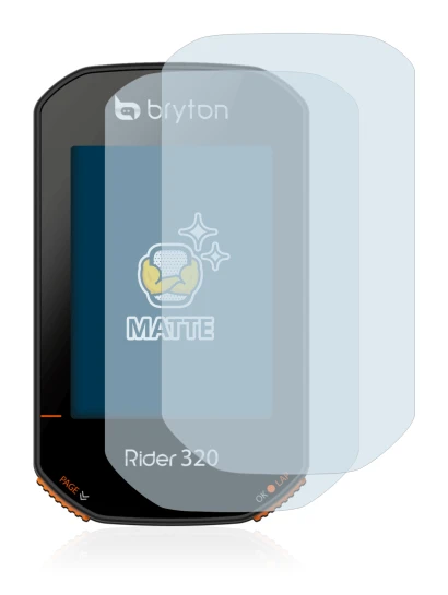 Image of the device Bryton Rider 320 with a wide variety of screen protectors.