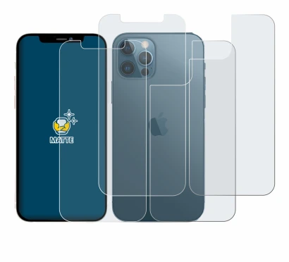 Image of the device Apple iPhone 12 Pro (Front+Back) with a wide variety of screen protectors.