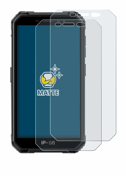 Image of the device Ulefone Armor X6 with a wide variety of screen protectors.