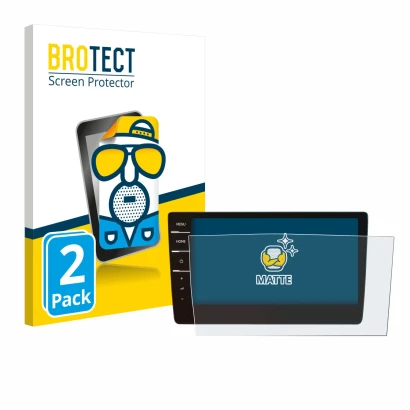 Front side of a product packaging with the brand logo BROTECT. Next to it is the device Volkswagen T6.1 California 2021 Discov