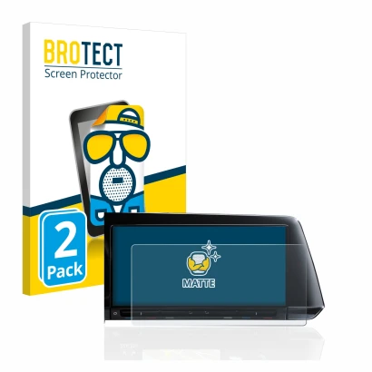 Front side of a product packaging with the brand logo BROTECT. Next to it is the device Volkswagen Golf 8 2020 Discover Pro 10