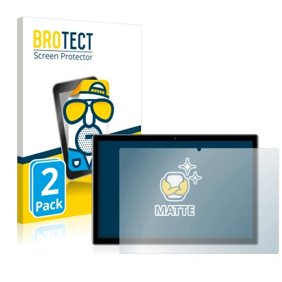 Front side of a product packaging with the brand logo BROTECT. Next to it is the device Teclast P20HD shown with the correspon