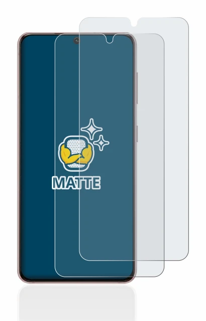 Image of the device Samsung Galaxy S21 5G with a wide variety of screen protectors.