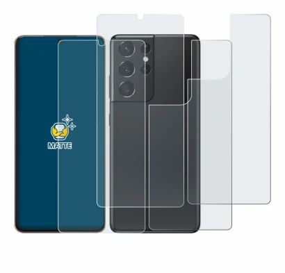 Image of the device Samsung Galaxy S21 Ultra 5G (Front+Back) with a wide variety of screen protectors.
