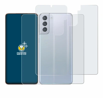 Image of the device Samsung Galaxy S21 Plus 5G (Front+Back) with a wide variety of screen protectors.