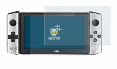 Image of the device GPD Win 3 with a wide variety of screen protectors.