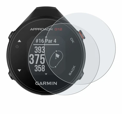 Image of the device Garmin Approach G12 with a wide variety of screen protectors.