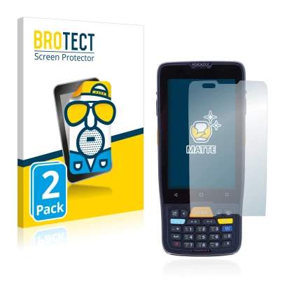 Front side of a product packaging with the brand logo BROTECT. Next to it is the device Datalogic Memor K shown with the corre