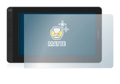 Image of the device Huion Kamvas 13 with a wide variety of screen protectors.