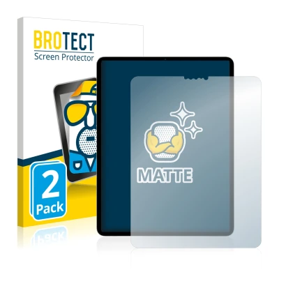 Front side of a product packaging with the brand logo BROTECT. Next to it is the device Apple iPad Pro 11