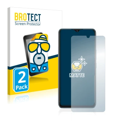 Front side of a product packaging with the brand logo BROTECT. Next to it is the device Vivo Y70 shown with the corresponding 