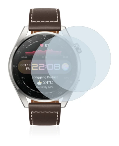 Image of the device Huawei Watch 3 Pro with a wide variety of screen protectors.