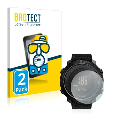 Front side of a product packaging with the brand logo BROTECT. Next to it is the device Explopur North Edge Apache shown with