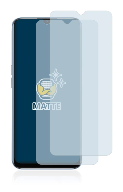 Image of the device Oppo A16s with a wide variety of screen protectors.