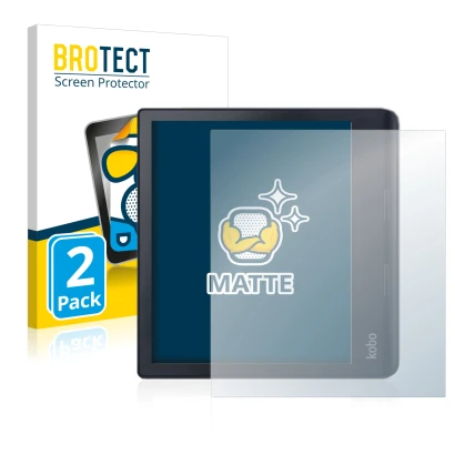 Front side of a product packaging with the brand logo BROTECT. Next to it is the device Kobo Sage shown with the corresponding