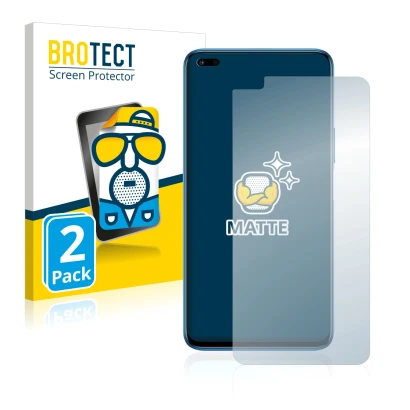 Front side of a product packaging with the brand logo BROTECT. Next to it is the device Honor 50 Lite shown with the correspon