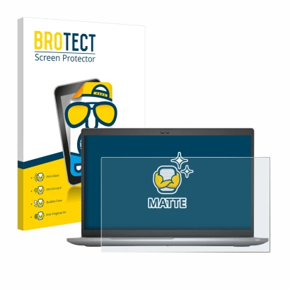 Front side of a product packaging with the brand logo BROTECT. Next to it is the device Dell Latitude 5520 shown with the corr