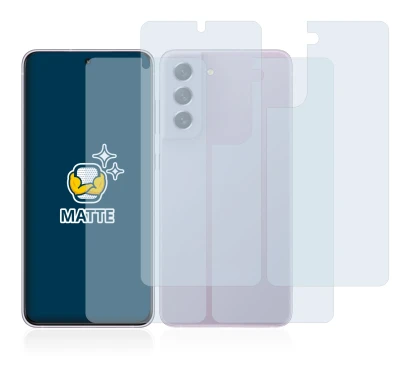 Image of the device Samsung Galaxy S21 FE 5G (Front+Back) with a wide variety of screen protectors.