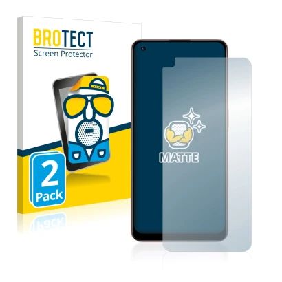 Front side of a product packaging with the brand logo BROTECT. Next to it is the device Oppo A96 shown with the corresponding 