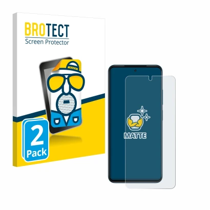 Front side of a product packaging with the brand logo BROTECT. Next to it is the device Xiaomi Redmi Note 11 shown with the co