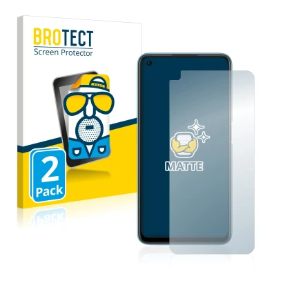 Front side of a product packaging with the brand logo BROTECT. Next to it is the device Oppo A76 shown with the corresponding 