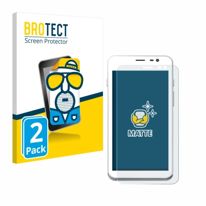Front side of a product packaging with the brand logo BROTECT. Next to it is the device Pax A77 shown with the corresponding s