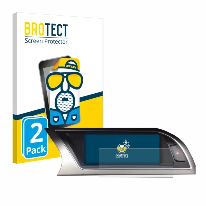 Front side of a product packaging with the brand logo BROTECT. Next to it is the device Audi Audi A4 B8 (2012-2015) MMI Naviga