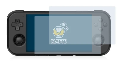 Image of the device Retroid Pocket 3 with a wide variety of screen protectors.