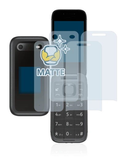 Image of the device Nokia 2660 Flip (Front+Back) with a wide variety of screen protectors.