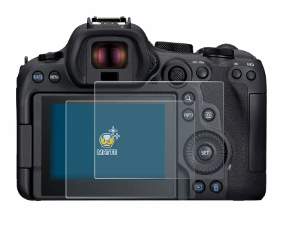 Image of the device Canon EOS R6 Mark II with a wide variety of screen protectors.