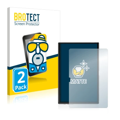 Front side of a product packaging with the brand logo BROTECT. Next to it is the device Yestel T10 10" shown with the correspo
