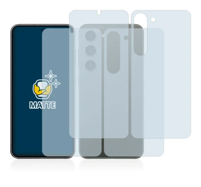 Image of the device Samsung Galaxy S23 Plus (Front+Back) with a wide variety of screen protectors.