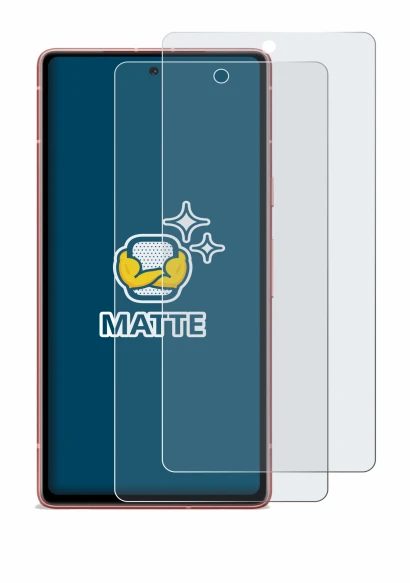 Image of the device Google Pixel 7a with a wide variety of screen protectors.