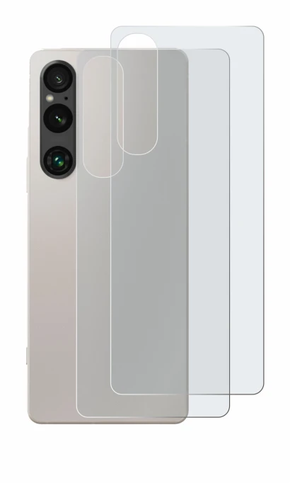 Image of the device Sony Xperia 1 V (Back) with a wide variety of screen protectors.