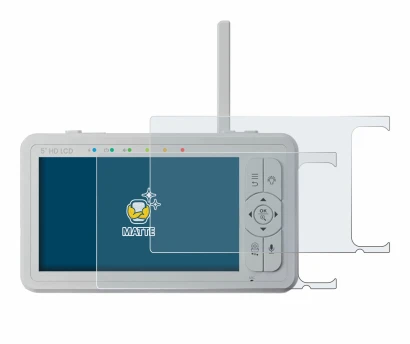 Image of the device Babysense HD S2 5" with a wide variety of screen protectors.