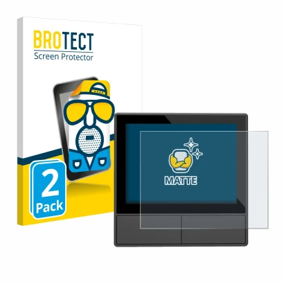 Front side of a product packaging with the brand logo BROTECT. Next to it is the device SONOFF NSPanel Smart Scene Wall Switch